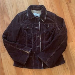 Brown fur lined jacket.  Super cute!  Size L